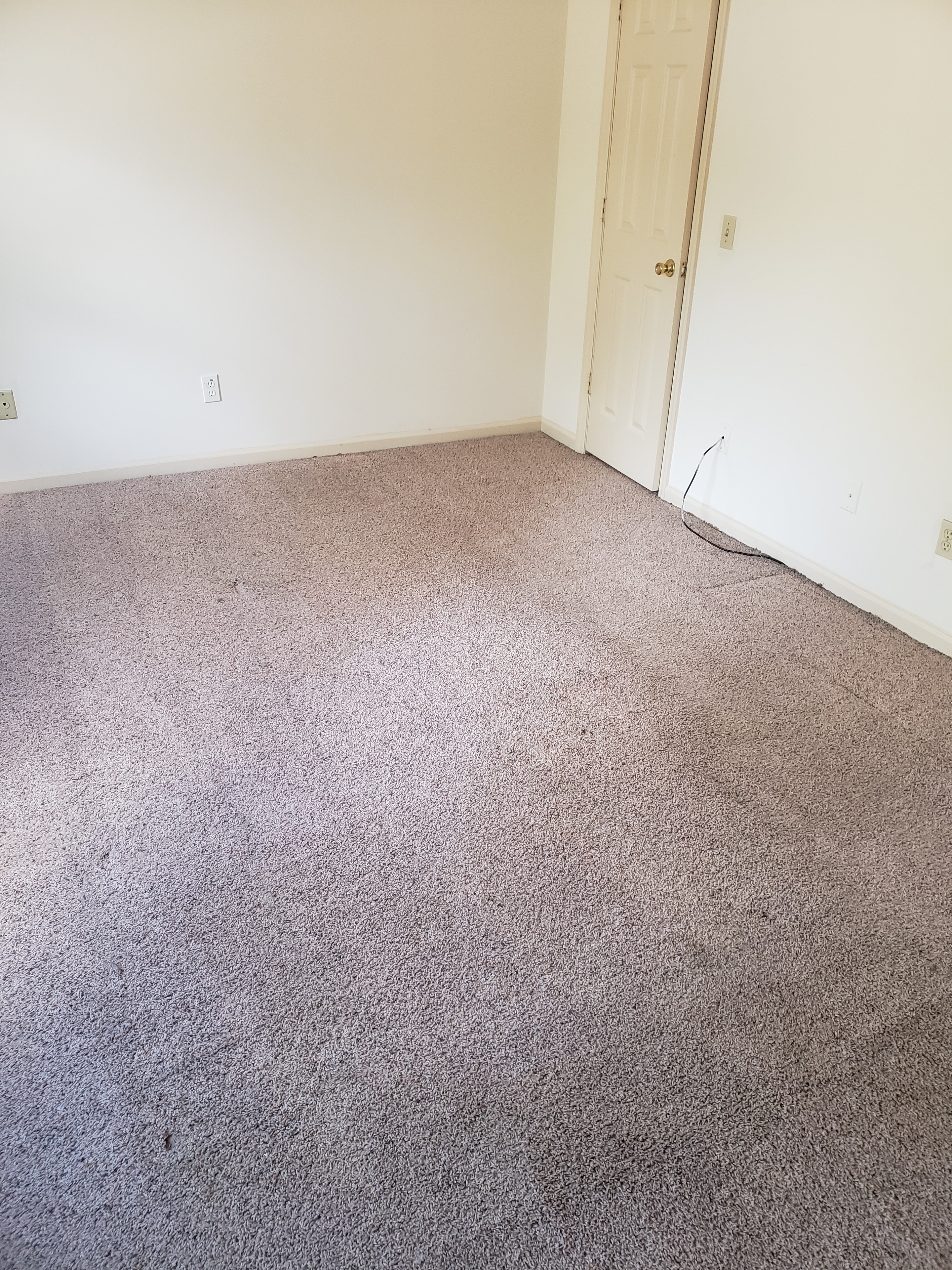 Empty room with beige walls and carpet flooring